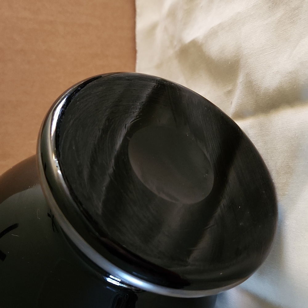 Art Deco Sterling Silver Overlay  Black Vase - Picture 7 of 9